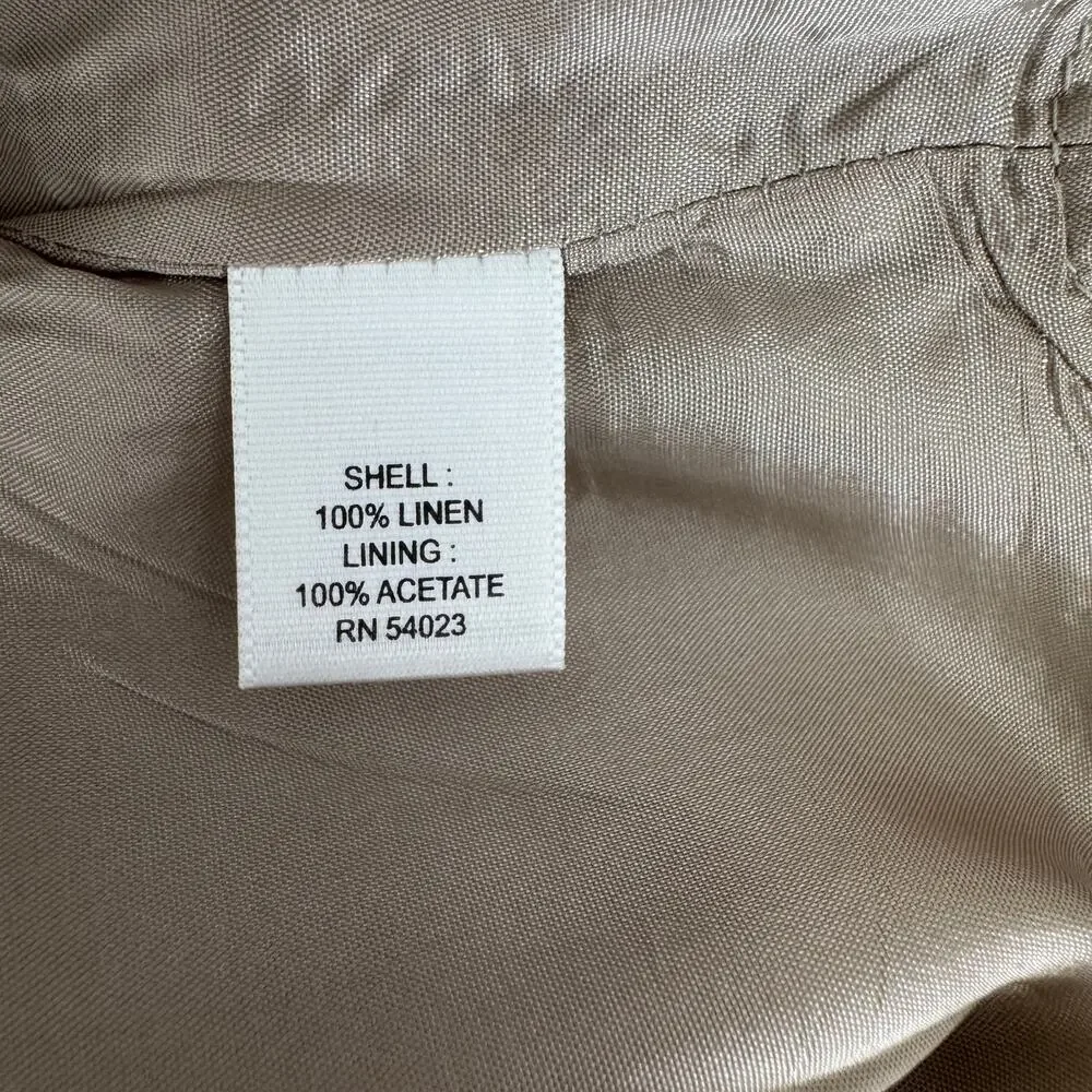 Vintage BANANA REPUBLIC Beige Linen Skirt Size 10 100% Linen Neutral Minimalist